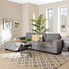 Baxton Studio Nevin Light Grey Upholstered Sectional Sofa with Left Facing Chaise 158-9745